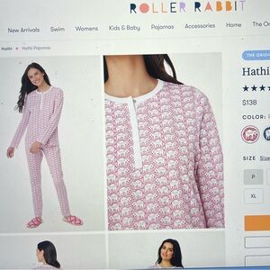 Roller Rabbit Hathi pink Pajamas. Size Small. Good condition
